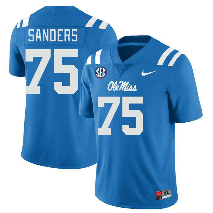 Ole Miss Rebels #75 Brycen Sanders College Football Jerseys Stitched Sale-Power Blue